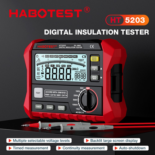 Medidor De Resistencia De Aislamiento Habotest Tester Electr