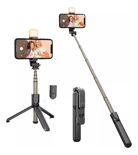 Tripode Palo Selfie Con Bluetooth Estabilizador Con Luz Led