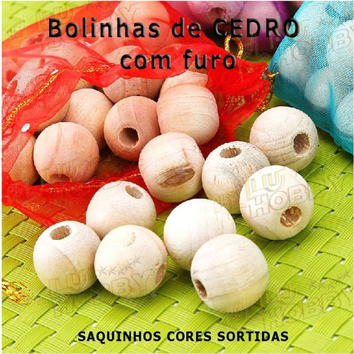 100x Bolas De Cedro Com Furo Roupas Gaveta Anti Traça Mofo