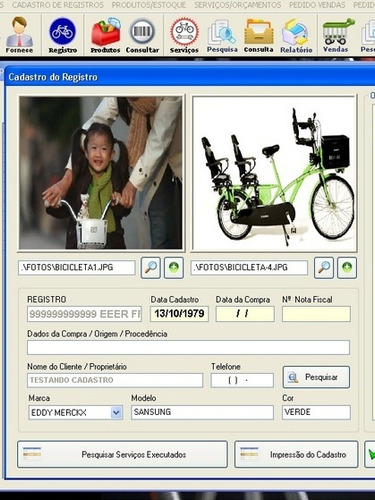 Software Para Bicicletaria Serviços, Vendas Financeiro V2.0 