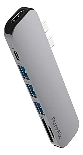 Hub Purefix Mac Usb C, Adaptador Multipuerto Thunderbolt 3 A