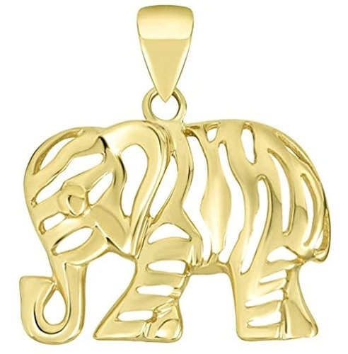 Elegante Colgante De Animal Con Dije De Elefante En Oro Amar