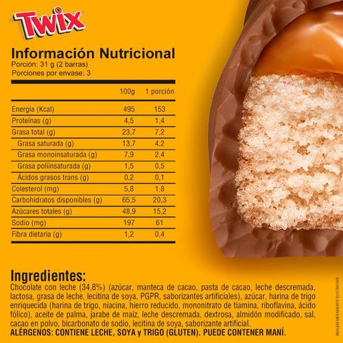 Twix Barra De Chocolate Leche Y Galleta Fun Size 93g X 6un.