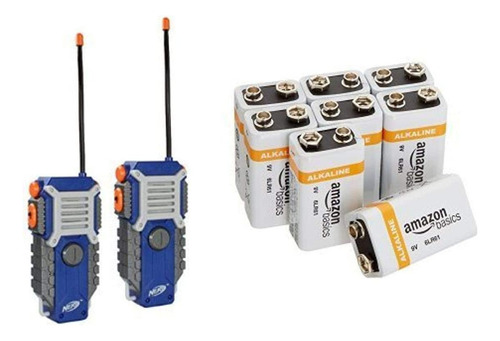 Nerf Walkie Talkies Con Amazon Basics 9v Batteries Bundle