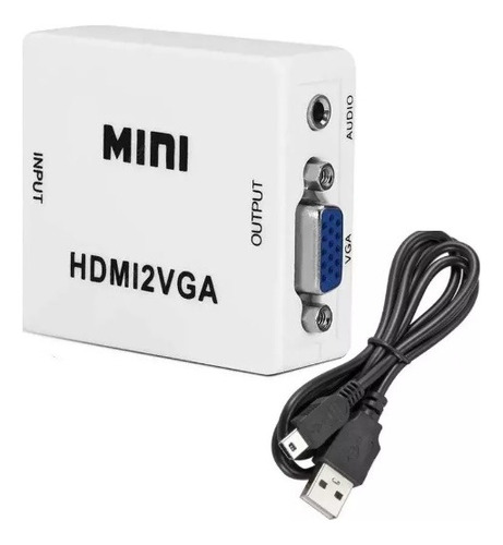 Convertidor Adaptador Hdmi A Vga Audio Conversor Cable Usb