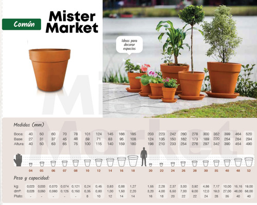 Maceta Comun N°52 Terracota Barro Grande Deco Jardin Maceton Exterior Gigante Mister Market Blum