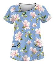 Comprar Uniformes De Enfermería Para Mujer Con Estampado Y 4 Bolsill