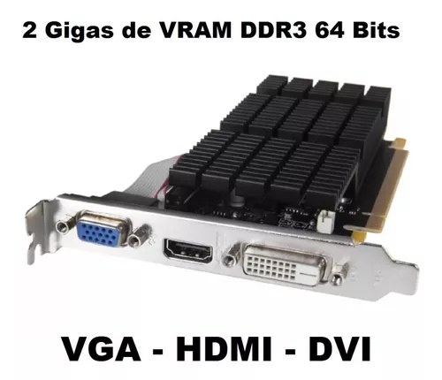 Placa de Vídeo Nvidia GeForce GT 710 2GB DDR3 PCI-Ex com HDMI - RIKATECH