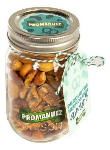 Mason Jar Con Mix De Nueces Y Pretzel (4 Pack)