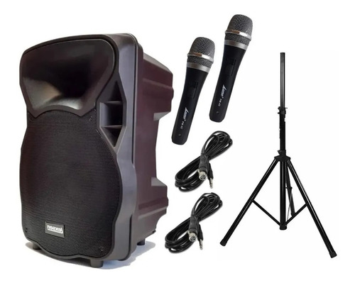 Combo Karaoke Bluetooth 15 + Tripode Acero + 2 Microfonos