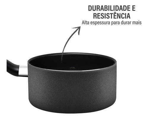 Panela Rochedo Robusta Grafite 20cm