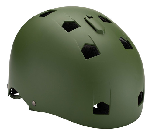 Casco De Bicicleta Bmx Infantil En Verde Militar Mate