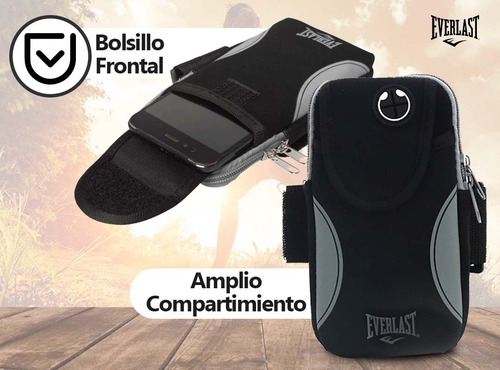 Imagen 6 de 10 de Porta Celular Brazalete Everlast Impermeable Auricular Gym