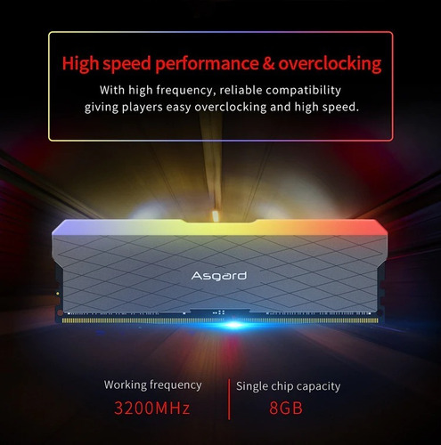 Imagem 6 de 9 de Memoria Ram Ddr4 16gb 2x8gb 3200mhz Asgard Rgb - Garantia 3a