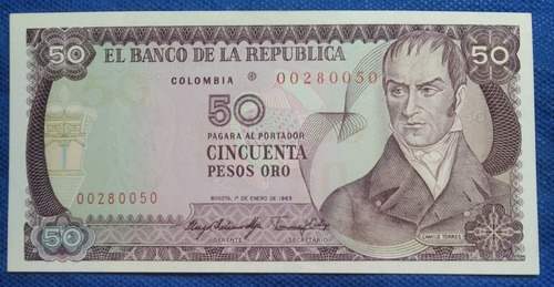 Billetes Reposición De 50 Pesos Año 1983, Estado 9.5