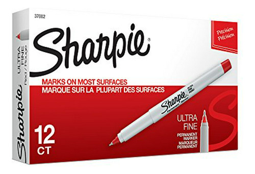 Sharpie 37002 Marcadores Permanentes, Ultra Fine Point, Rojo