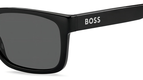 Óculos de sol masculinos pretos Hugo Boss1569/s 807ir Black Lens Black Rod Black Frame