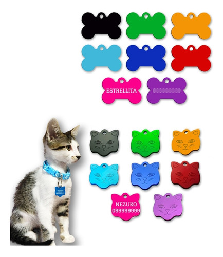 Chapitas Tags Placas Identificadoras Mascotas Perro Gato