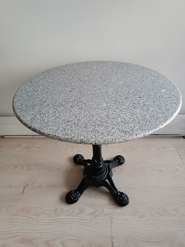 Juego Terraza Frances Forjado Mesa Mármol Con 2 Sillas