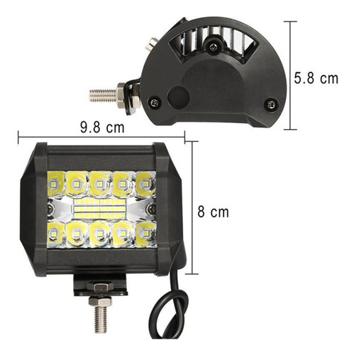 Par De Faros De Led 20 Smd Auxiliares Luz Blanca Coche Moto