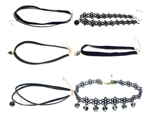 Gargantillas Choker Mujer Cadena Collar Joyería X6 Unds