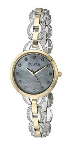 Reloj Bulova Facetas De Dos Tonos Para Mujer Con Esfera Madr