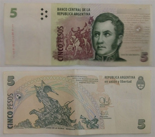 Billete De 5 Pesos Argentina