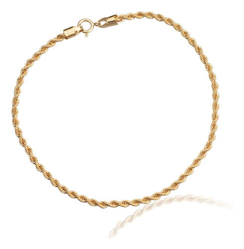Conjunto Corrente E Pulseira Em Ouro 18k Cordão Baiano 50cm