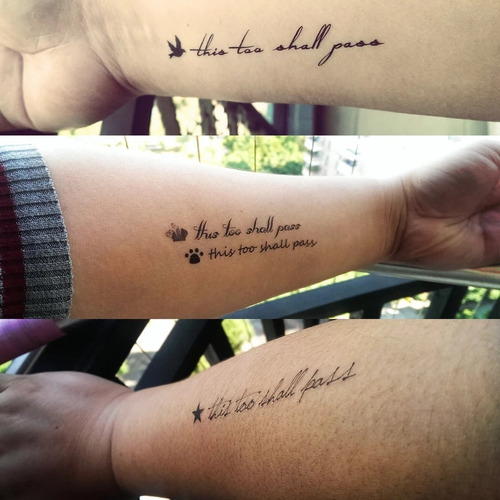 Kit 3 Cartelas Tatuagem Coroa Pássaro E Letras