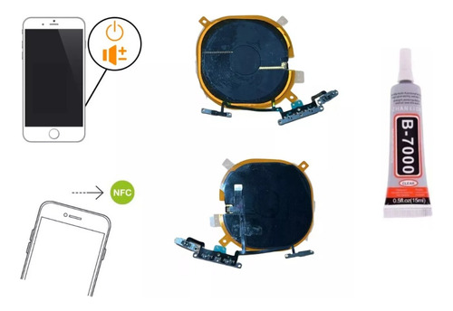 Flex Nfc Botão Power E Volume Compatível Com Iphone X + Cola