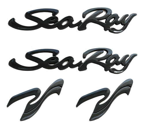 New Sea Ray Searay Sr Wave Script Emblemas 3d Badge Etters B