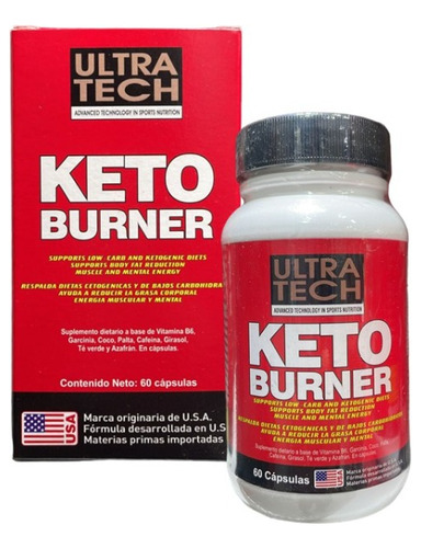 Keto Burner Ultra Tech X 60 Cápsulas Quemador De Grasas Sabor Sin sabor