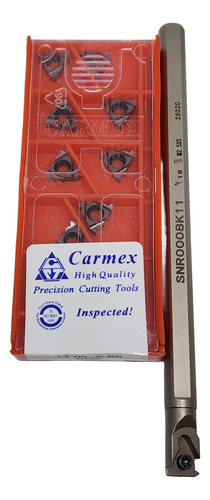 Porta Insertos Barra Roscado 8mm+10 Insertos 11ir A60 Bma