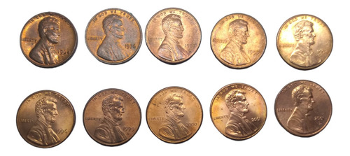 Monedas 1 Centavo Estados Unidos Lincoln Nuevas 10 Piezas