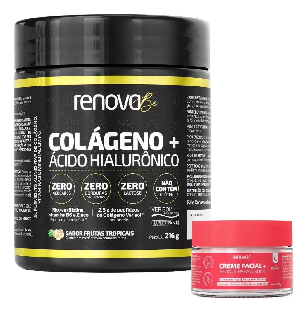 Kit Colágeno Renova Be Verisol com Ácido Hialurônico  e Creme Facial