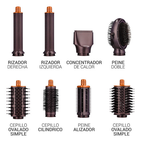 Estilizador De Cabello 2 En 1 Con 9 Boquillas Intercambiable