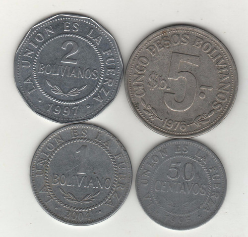 Bolivia Lote De 4 Monedas Diferentes