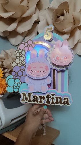 Caketopper Labubu Muñeco Adorno Para Torta Agua Labubu