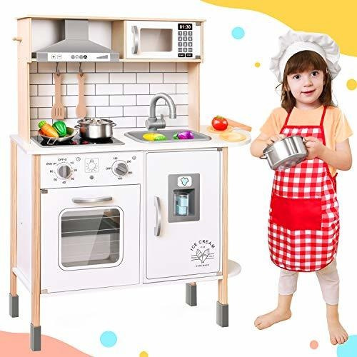 Play Kitchen Para Niños Con 18 Piezas De Juguete, Comi...