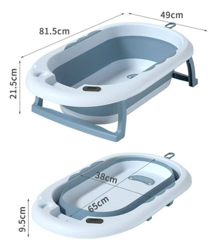 Bañera Plegable Termómetro Y Regadera Ballena + Accesorios