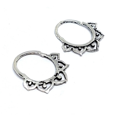 Aros Pendientes Mandala Ajustable Plata Italiana