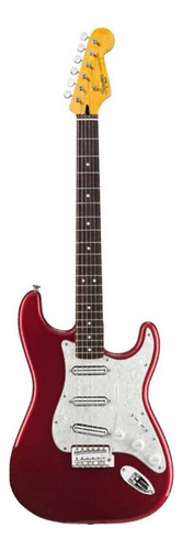 Guitarra Eléctrica Squier By Fender Vintage Modified Surf Stratocaster De Tilo Candy Apple Red Poliéster Con Diapasón De Palo De Rosa