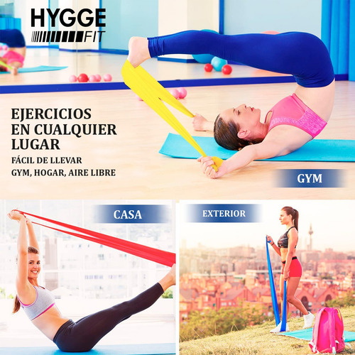 Imagen 8 de 10 de Banda Elástica Larga Látex Media Rehabilitación Yoga Fitness