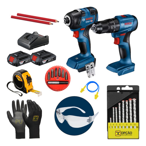 Combo Gsb-185li + Gdr 18v-200 Bosch C/ Kit Profissional