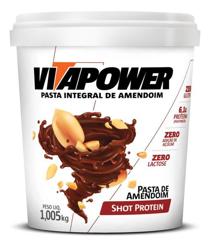 Pasta Integral De Amendoim Cacau Protein 450g Vitapower