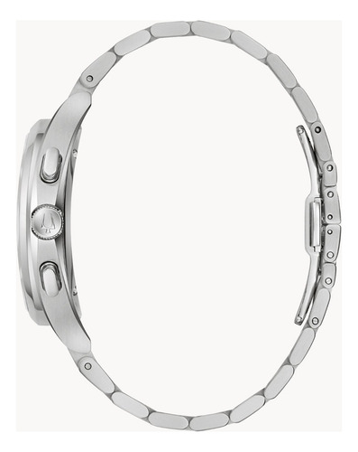 Reloj Bulova Curv 96a298 Para Hombre E-watch Color De La Correa Plateado Color Del Fondo Gris