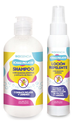 Shampoo Natural + Loción Libre De Piojos Cuasia Amarga Neem