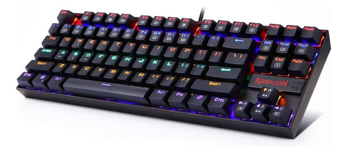 Teclado Gamer Redragon Kumara K552 Qwerty Red Español Latino Negro Español Latinoamérica