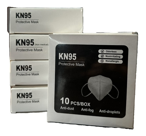 Mascarillas Kn95 Negras Certificadas- 5 Cajas (50 Unidades)