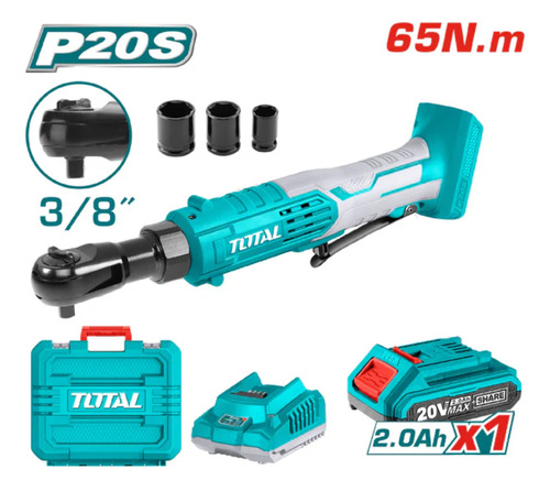 Llave Chicharra Inalámbrica 20v 3/8 65nm + Bat + Carg Total